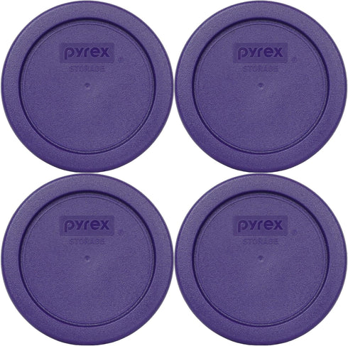 Pyrex 7202-PC 1-Cup Plum Purple Food Storage Replacement Lid (4-Pack) - Made in USA...